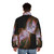 Puffer jacket featuring the stunning Butterfly Nebula in space - men back