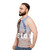 Unisex cat tank top with a stylish kitty cat design, perfect for music lovers - men side