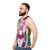 Unisex tank top with anime-inspired, vibrant, retro 90s design - men side
