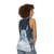 Unisex watercolor fantasy tank top with deer and starry night design - women back