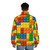 Building Blocks Construction Brick Puffer Jacket featuring Lego-inspired design - men back