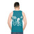 Unisex tank top with octopus and book design - men back