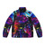 Nameless Synthwave King Puffer Jacket featuring a retro-futuristic, cyberpunk design.