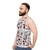 Unisex horror movie "It" themed tank top with repeating pattern design - men side