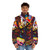 Buckethead Udnie Wave Colorful Puffer Jacket, featuring a unique wave pattern design inspired by the iconic guitarist - men front