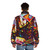Buckethead Udnie Wave Colorful Puffer Jacket, featuring a unique wave pattern design inspired by the iconic guitarist - men back