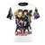 Colorful t-shirt featuring cute, cartoonish chibi-style fantasy characters