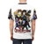 Colorful t-shirt featuring cute, cartoonish chibi-style fantasy characters - men back