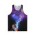 Unisex tank top with Elon Musk smoking the universe design
