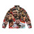 Bruno Fernandes wearing a puffer jacket with the Manchester United crest - Back