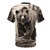 Monochromatic illustration of a grizzly bear on a t-shirt - Back