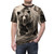Monochromatic illustration of a grizzly bear on a t-shirt - men front