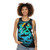 Unisex scuba diving tank top with a funny shark and diver illustration - women