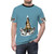 Vibrant t-shirt design featuring a majestic floral unicorn with a spiraling horn set against a nature backdrop - men front