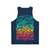 Colorful aquatic spectrum unisex tank top - Back