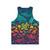 Colorful aquatic spectrum unisex tank top - Back