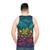 Colorful aquatic spectrum unisex tank top - men back