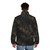 Brindle puffer jacket with animal fur pattern design - men back