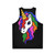 Retro unicorn unisex tank top with rainbow and cute design - Back