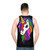 Retro unicorn unisex tank top with rainbow and cute design - men back