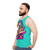 Neon unicorn skateboarding unisex tank top - men side
