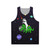 Unicorn riding triceratops in space unisex tank top