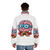A puffer jacket featuring a brave patient MRI brain superhero design, perfect for kids - men back