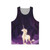Unisex tank top with a unicorn in a lilac woodland design