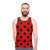 Oversized black and red polka dot unisex tank top - men