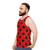 Oversized black and red polka dot unisex tank top - men side
