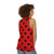 Oversized black and red polka dot unisex tank top - women back