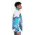 Whimsical watercolor unicorn design on a cozy puffer jacket - men side right