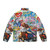 Colorful pop art collage puffer jacket with urban street fashion graphics - Back