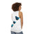 Electric blue morpho butterfly unisex tank top - women back