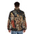 Botticelli's La Primavera inspired puffer jacket featuring romantic renaissance art elements - men back