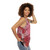 Unisex tank top featuring a lion with a mane of roses and glowing crystal gems - women side