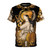 A t-shirt featuring a stylized image of the Greek goddess Pallas Athena, incorporating elements of Greek mythology and art nouveau design.