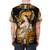 A t-shirt featuring a stylized image of the Greek goddess Pallas Athena, incorporating elements of Greek mythology and art nouveau design. - men back