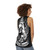 Unisex dark aesthetic Santa Muerte skull and floral tank top - women back