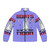 Puffer jacket with "Boots On The Moon 2024" text, inspired by the Netflix space comedy series