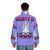 Puffer jacket with "Boots On The Moon 2024" text, inspired by the Netflix space comedy series - men back