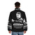 Bookman puffer jacket with library and humor theme - men back