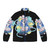 Colorful kids puffer jacket featuring a cute kawaii baby horse from The Last Unicorn