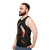 Unisex tank top featuring a minimalist samurai design - men side