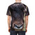 Stylish t-shirt featuring an artistic design of ox wildlife with horns and musk in a winter scene - men back