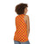 Amber orange and crimson red checkered unisex tank top - women back