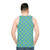 Teal and blue checkerboard pattern unisex tank top - men back