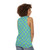 Teal and blue checkerboard pattern unisex tank top - women back