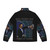 Blue Oyster Cult Fire of Unknown Origin Puffer Jacket featuring classic rock album art - Back