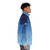 Watercolor blue whale sea animal puffer jacket - men side right